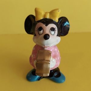 Walt Disney Productions Minnie Mouse Drummer Ceramic Figurine Rare Japan 1960's